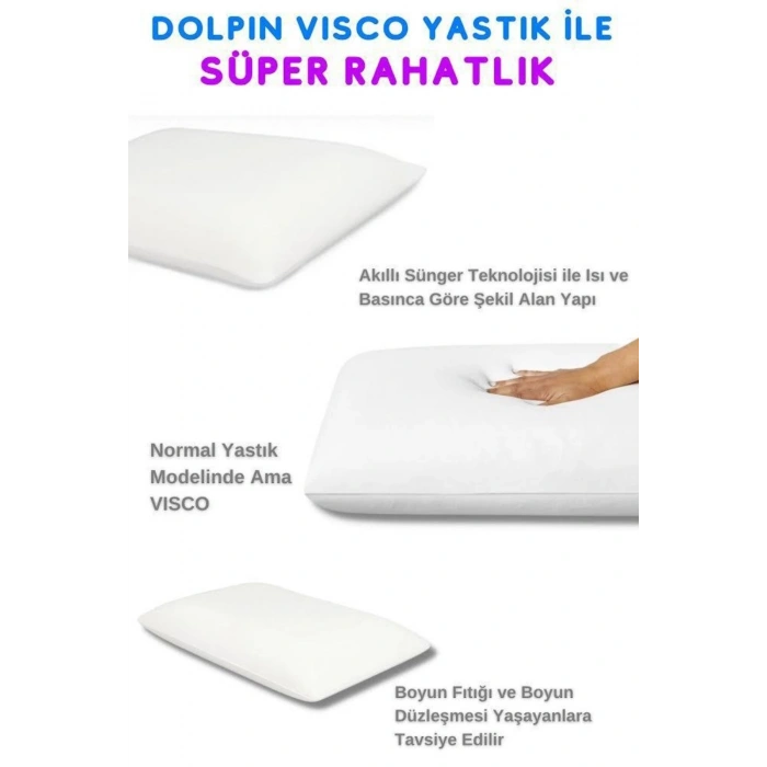 Visco Dolphin Klasik Yastık Tombul Yastık Orjinal Visco Yastık - BEYAZ