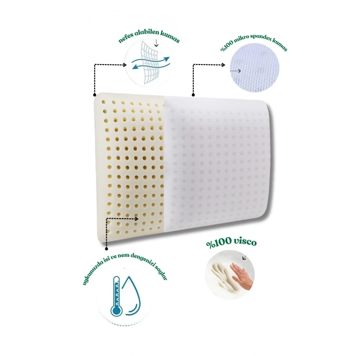 visco ortopedik çocuk yastıgı aroma terapi visco yastık lavanta/okyonus/damla 60x40x7,5 cm - BEYAZ