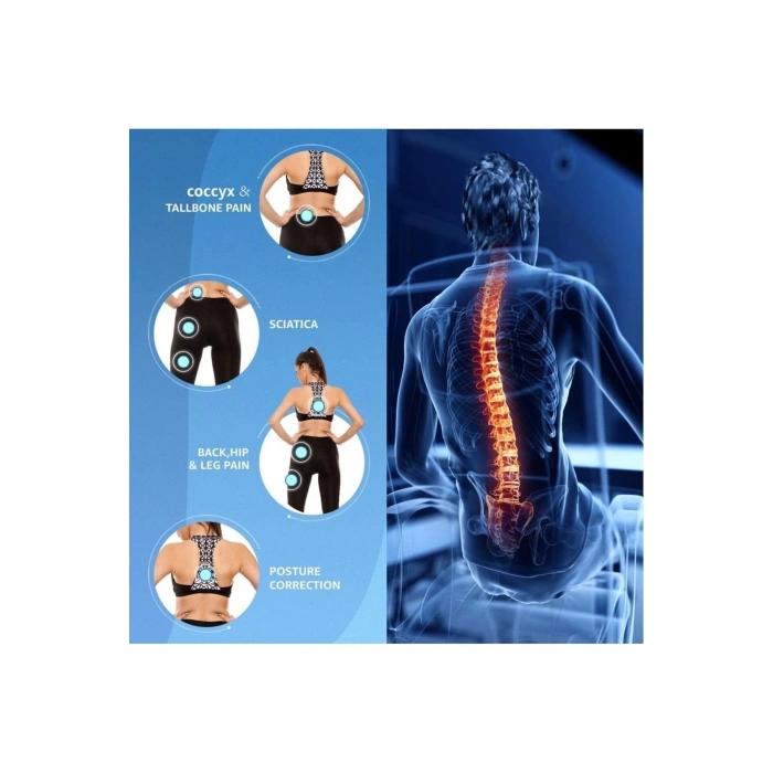 Visco Ortopedik Oturma Minderi Kare Minder Siyah Ortopedik Minder 45x42x7 Cm