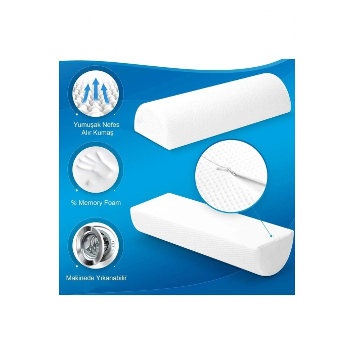 Visco Sünger Çok Amaçlı Yastık Horlama Yastığı Boyun Yastığı Bel Yastığı Sırt Yastığı Sırt Minderi - BEYAZ