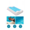 Klimalı Ortopedik Çift Boyun Destekli Jelli Visco Yastık Ortopedik Jelli Visco Yastık 60x40x14/12 Cm - MAVİ