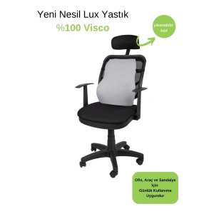 Ortopedik Bel Minderi Visco Sırt Minderi Ofis,ev,araç Bel Destek Minderi Gri Renk
