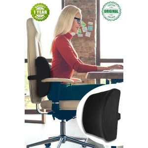 Ortopedik Bel Yastığı Ortopedik Yastık Sırt Destek Minderi - SİYAH