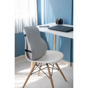 Ortopedik Bel Yastığı Sırt Minderi Visco Araç Bel Minderi Araç Sırt Yastıgı - GRİ