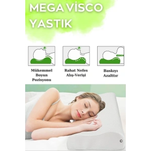 Ortopedik Boyun Yastık Çift Taraflı Boyun Destekli Ortopedik Yastık - BEYAZ