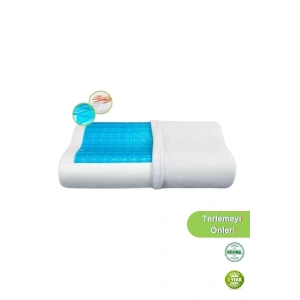 Visco Jelli Ortopedik Yastık Klimalı Yastık Boyun Agrısı Yastıgı Terlemeyi Önleyen Ortopedik Yastık - MAVİ