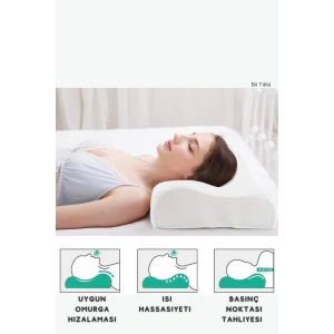Visco Medium Yastık Boyun Fıtığı Ve Düzleşmesi Olanlar Icin Özel Tasarım - BEYAZ