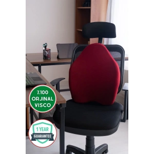 Visco Yeni Nesil Bel Ve Sırt Destek Minderi Özel Tasarım Sırt Minderi - BORDO