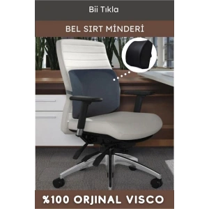 Visko Bel Ve Sırt Minderi Yastığı Oto Araç Ofis Koltuk Sırt Bel Destekleyici Minder Yastık - SİYAH