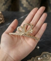 Gold zirkon taşlı metal mandal toka