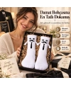 Mıknatıslı Damat Çorabı Erkek Beyaz Bıyık Kravat El Ele Tutuşan Düğün Çeyiz Bohça Eğlenceli Çorap