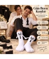 Mıknatıslı Damat Çorabı Erkek Beyaz Bıyık Kravat El Ele Tutuşan Düğün Çeyiz Bohça Eğlenceli Çorap