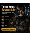 Unisex Bıyık Puro Baskılı Balaklava 1 Adet Tek Beden Viskoz Kask İçi Motosiklet Maskesi