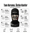 Unisex Bıyık Puro Baskılı Balaklava 1 Adet Tek Beden Viskoz Kask İçi Motosiklet Maskesi