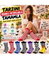 UNİSEX Çorap Dama Desenli Renkli 7li Set Kareli Alev Baskılı Uzun Soket Günlük Spor Çorabı
