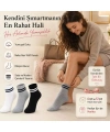 Unisex Çizgili Bilek Çorap 12li | %80 Pamuklu Dikişsiz Burun, Siyah Beyaz Gri Günlük Spor