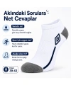 Erkek 3’lü Spor Patik Çorap 39-44 Pamuklu Havlu Destekli Bilek Boy Beyaz Gri