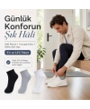 Erkek Kısa Konç Çorap 6lı | %80 Pamuklu Dikişsiz Burun, Nefes Alan, Siyah Gri Beyaz