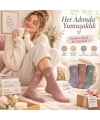 Kadın Geyik Nakışlı Fitilli Soket Çorap 3’lü – Yumuşak Dokulu Pastel Renk Günlük Çorap Seti