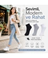 Kadın Kısa Konç Çorap 6lı | %80 Pamuklu Dikişsiz Burun, Nefes Alan, Siyah Gri Beyaz