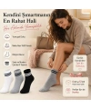 Unisex Çizgili Bilek Çorap 6lı | %80 Pamuklu Dikişsiz Burun, Siyah Beyaz Gri Günlük Spor