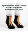 Tavuk Desenli Çocuk Çorap Siyah Turuncu Eğlenceli Hayvan Figürlü Yumuşak Dokulu Günlük Çorap
