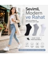 Kadın Kısa Konç Çorap 12li | %80 Pamuklu Dikişsiz Burun, Nefes Alan, Siyah Gri Beyaz