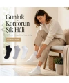 Kadın Kısa Konç Çorap 12li | %80 Pamuklu Dikişsiz Burun, Nefes Alan, Siyah Gri Beyaz