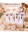 Mıknatıslı Gelin Damat Çorabı 2 Çift El Ele Tutuşan Düğün Çeyiz Bohça Eğlenceli Set