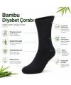 Bambu Çorabı Lastiksiz Dikişsiz Burun Siyah Uzun Konç Hassas Ayaklar İçin