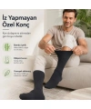 Bambu Çorabı Lastiksiz Dikişsiz Burun Siyah Uzun Konç Hassas Ayaklar İçin