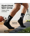 Kaydırmaz Futbol 3’lü Basketbol Tenis Erkek Spor Çorap, Siyah, Kaymaz Çorap Tabanlı, Dikişsiz ve Par
