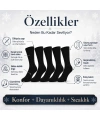 Erkek Siyah Kışlık Termal Havlu Çorap 6lı | Dikişsiz Esnek, Sıcak Tutan, Güçlü Topuk Burun