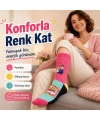 Best Mom Kadın Çorabı 36-40 Pamuklu Dikişsiz Burun Pop Art Desenli Renkli Soket Hediyelik Çorap