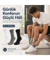 Erkek Spor Çorap 12 Çift, Taban Altı Havlu Destekli Penye Pamuklu Uzun Konç Çorap