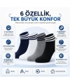 Erkek Çocuk Pamuklu Çizgili Patik Çorap 8li | Nefes Alan Esnek Okul Günlük Spor Çorabı