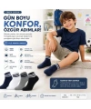 Erkek Çocuk Pamuklu Çizgili Patik Çorap 8li | Nefes Alan Esnek Okul Günlük Spor Çorabı