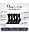 Erkek Siyah Kışlık Termal Havlu Çorap 12li | Dikişsiz Esnek, Sıcak Tutan, Güçlü Topuk Burun