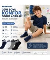 Erkek Çocuk Pamuklu Çizgili Patik Çorap 4lü | Nefes Alan Esnek Okul Günlük Spor Çorabı