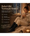 Kadın Siyah Kışlık Termal Uzun Çorap 6lı | Dikişsiz Havlu, Sıcak Tutan, Güçlü Topuk Burun