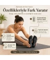 Kadın Siyah Kaymaz Yoga Pilates Çorabı 3lü | Silikon Taban, Bilek Bantlı, Ev Spor Umre