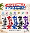 UNİSEX Çorap Dama Desenli Renkli 5li Set Kareli Uzun Soket Günlük Spor Eğlenceli Rahat Çorap Seti