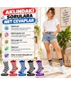 UNİSEX Çorap Dama Desenli Renkli 10lu Set Kareli Uzun Soket Günlük Spor Eğlenceli Rahat Çorap Seti