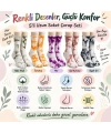 Unisex Batik Desenli Çorap 10lu Set Renkli Pamuklu Uzun Soket Dikişsiz Nefes Alan Günlük Spor Çorab