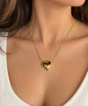 Çelik Gold Kalpli Kolye