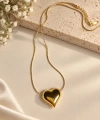 Çelik Gold Kalpli Kolye