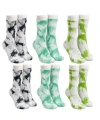 Unisex Batik Desenli Çorap 6lı Set Renkli Pamuklu Uzun Soket Dikişsiz Nefes Alan Günlük Spor Çorabı