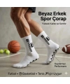 Erkek Kaydırmaz Futbol Basketbol Tenis Spor Çorap | Beyaz Kaymaz Tabanlı Dikişsiz Parfümlü