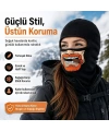 Unisex Sakallı Puro Baskılı Balaklava 1 Adet Tek Beden Viskoz Kask İçi Outdoor Maske