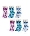 Unisex Batik Desenli Çorap 6Lı Set Pamuklu Renkli Uzun Soket Dikişsiz Nefes Alan Spor Çorabı Günlük